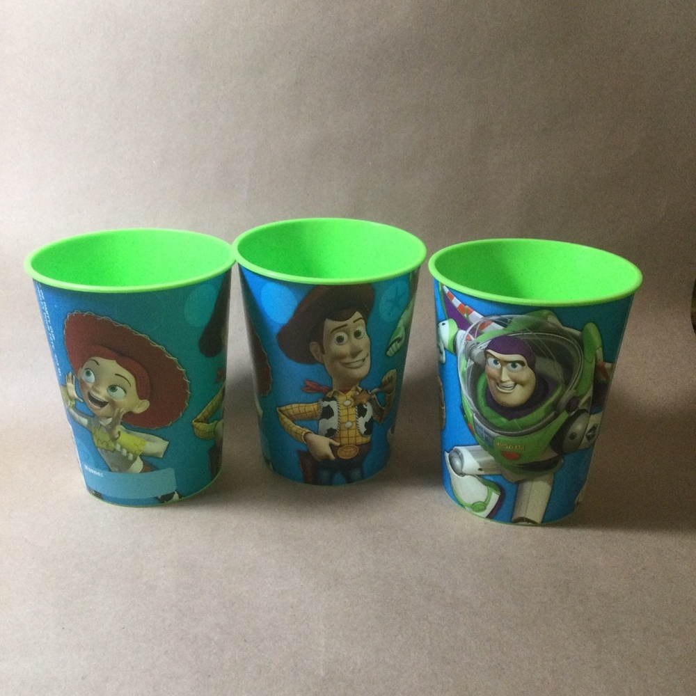 Disney Pixar Toy Story 16 Oz. Party Cup Lot Of 3 Woody Buzz Lightyear Jesse